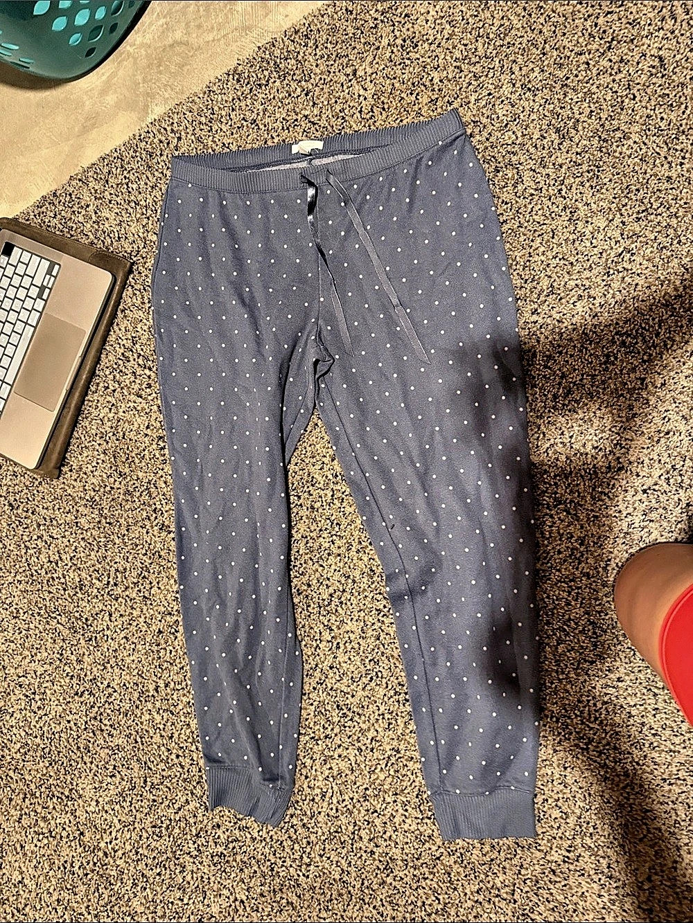 Lauren conrad Women's Polka Dot Joggers in Blue Like New